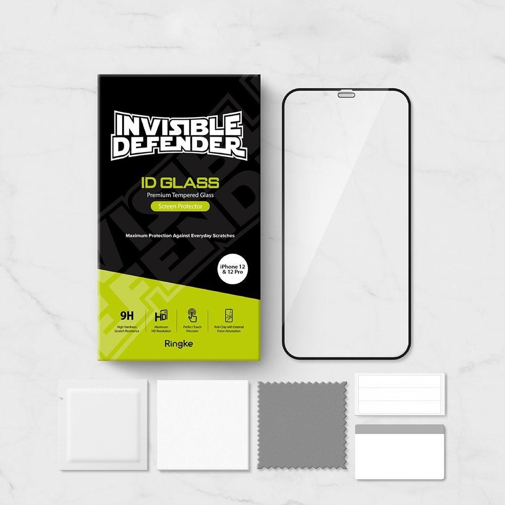 Ringke Invisible Defender ID kaljeno steklo z okvirjem za iPhone 12 / iPhone 12 Pro