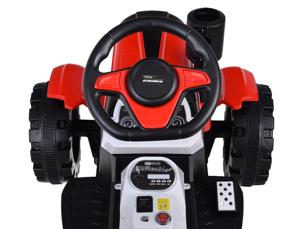 Crveni traktor s prikolicom AKU