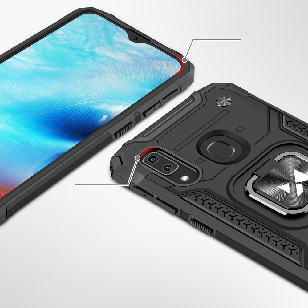 Wozinsky Ring Armor ovitek s funkcijo stojala in držala za Samsung Galaxy A20 E