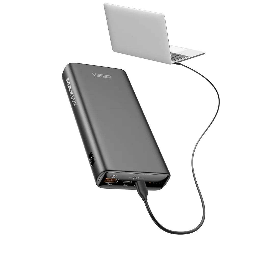 VEGER powerbank 20.000 mAh PD QC3.0 5A 100W T100 (W2032C-100) crna
