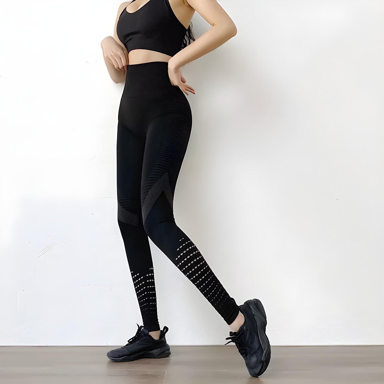 Tajice za fitness - Crna/ S KP14747