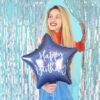 Folija balon zvijezda plava Happy Birthday 40cm