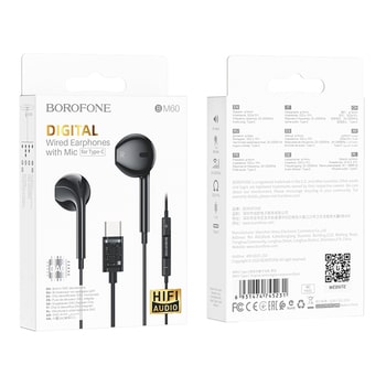 SLUCHÁTKA BOROFONE BM60 S KONEKTOREM TYPE-C (DAC) ČERNÁ