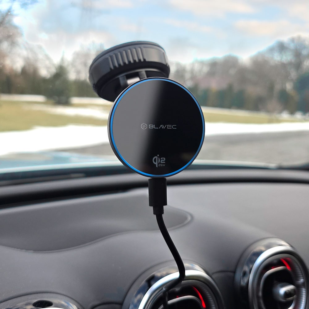 Auto držač Qi2.2 25W MagSafe s indukcijskim punjačem Blavec