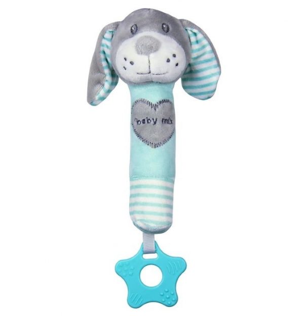 Plišana skviki igračka pas grey&mint