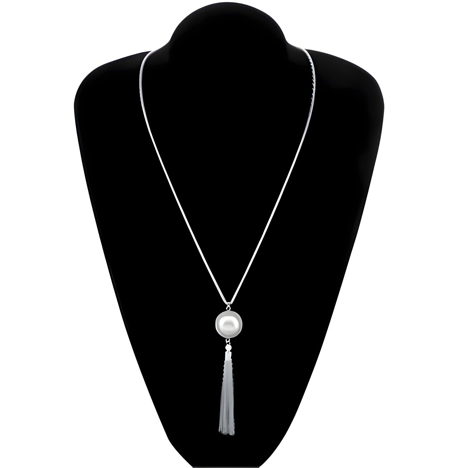 Ženska Ogrlica GO-38865 - Srebrna / Bijela KP38865