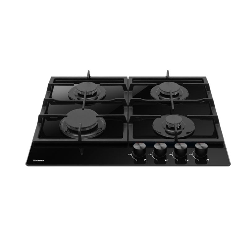 Hansa kuhalna plošča BHKS610502, inox, 4xplin, lito železo, črna, steklokeramika