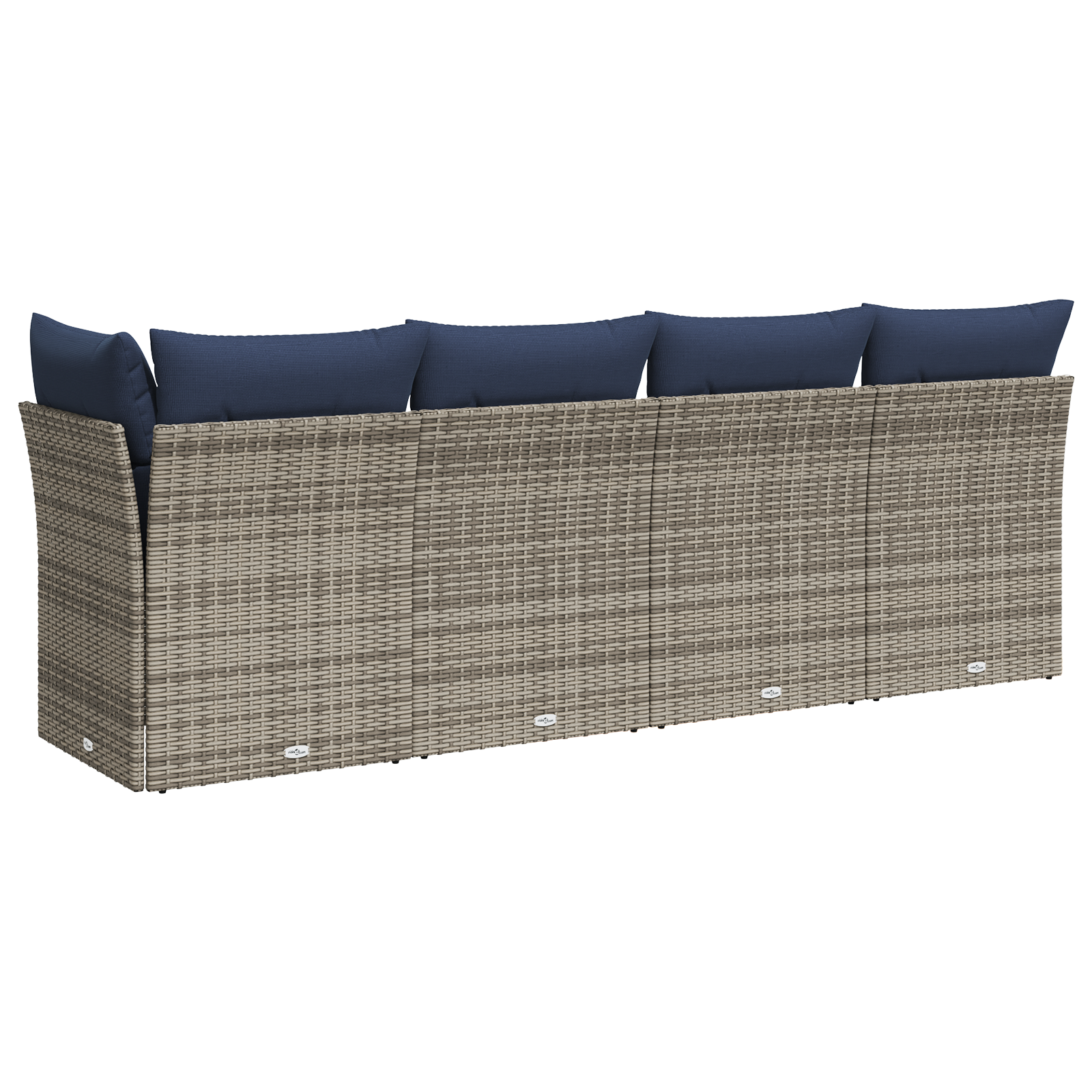 Vrtni kauč s jastukom Siva 227 x 62 x 69 cm poliratan