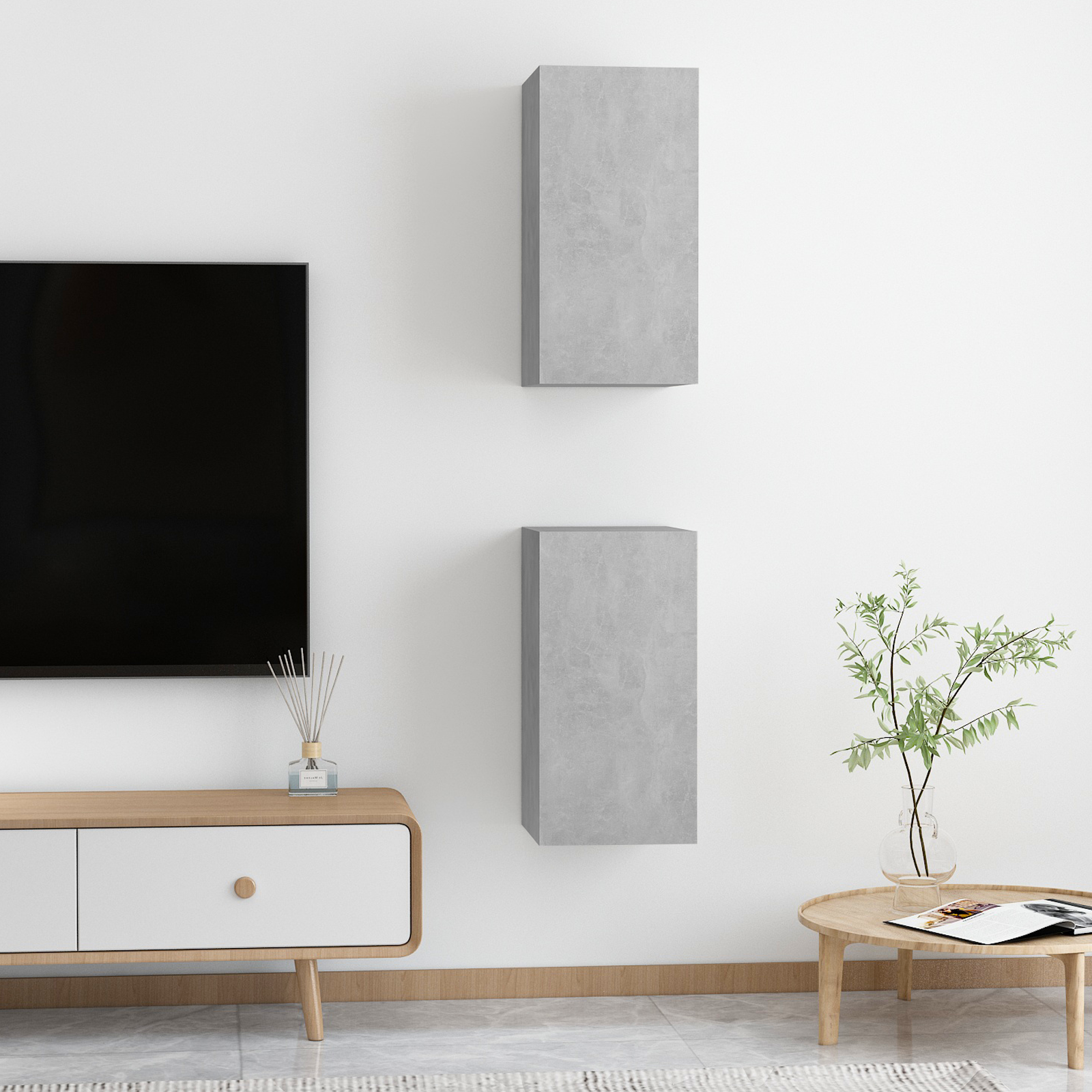 | TV ormarić | 2 pcs Beton siva 30.5 x 30 x 60 cm Konstruirano drvo
