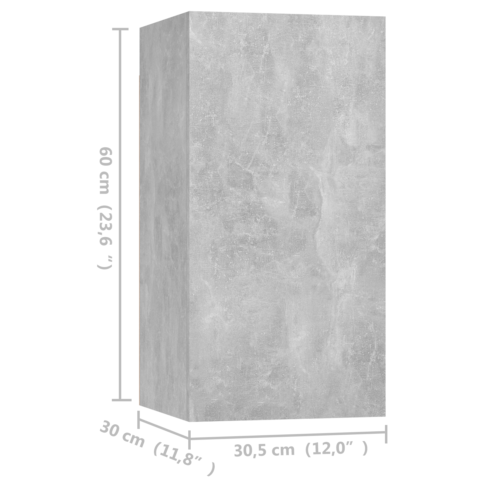 | TV ormarić | 2 pcs Beton siva 30.5 x 30 x 60 cm Konstruirano drvo