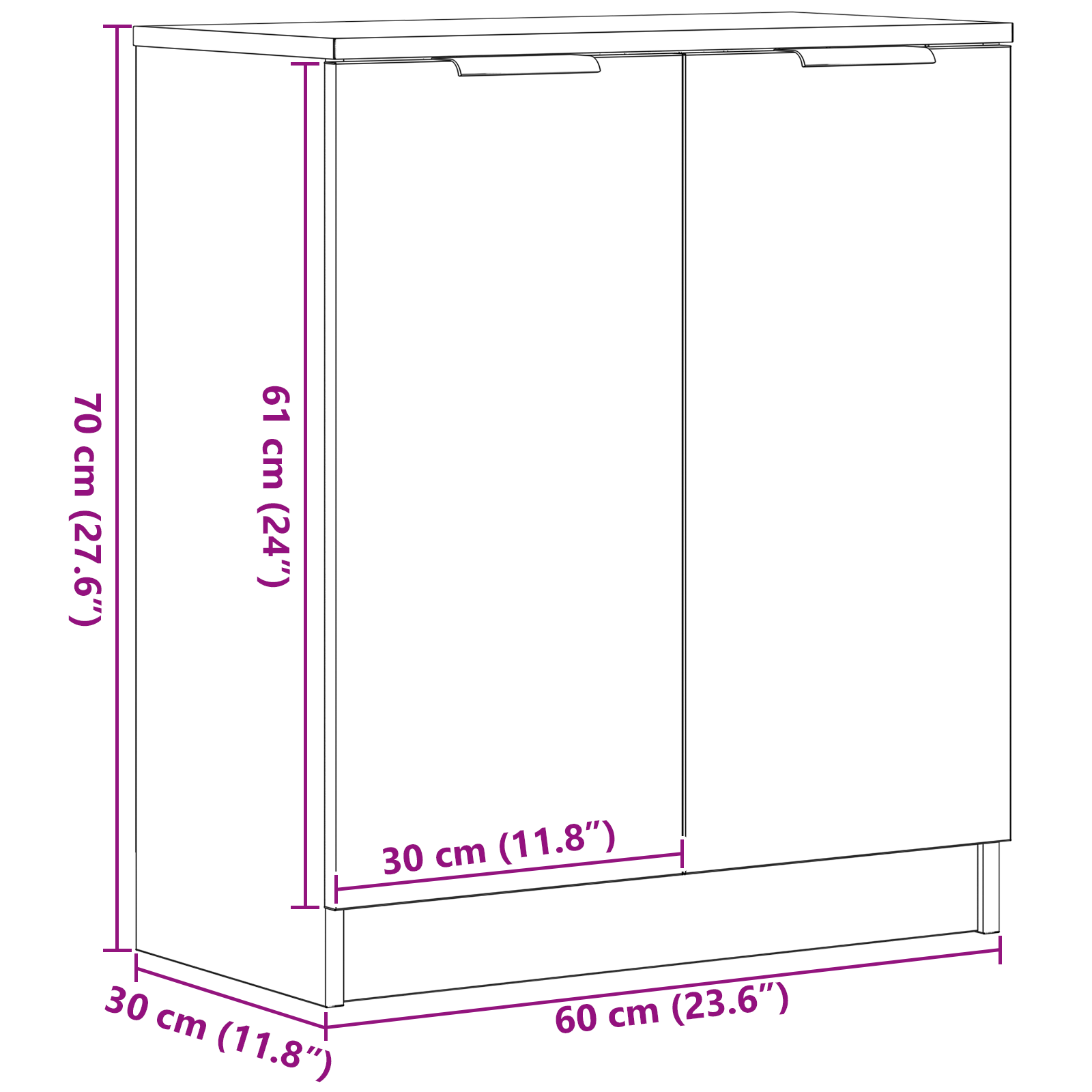 Kreveta Crni hrast 60 x 30 x 70 cm Konstruirano drvo