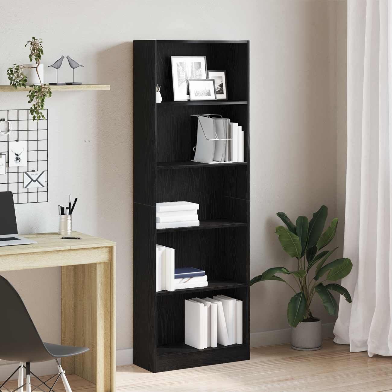 Polica Crni hrast 60 x 24 x 176 cm Konstruirano drvo