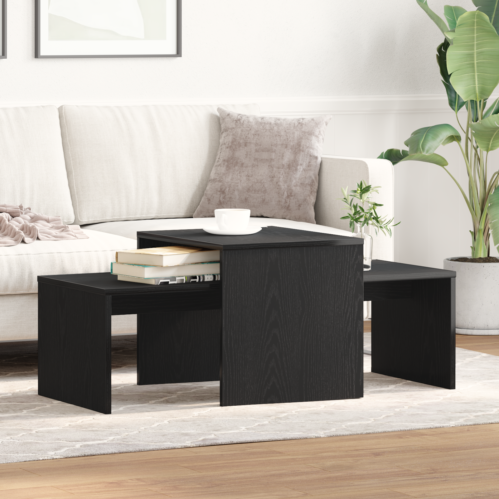 Stolovi za slaganje Crni hrast 100 x 48 x 40 cm