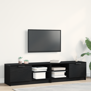 TV ormar 2 pcs Crni hrast 80 x 35 x 36,5 cm Konstruirano drvo