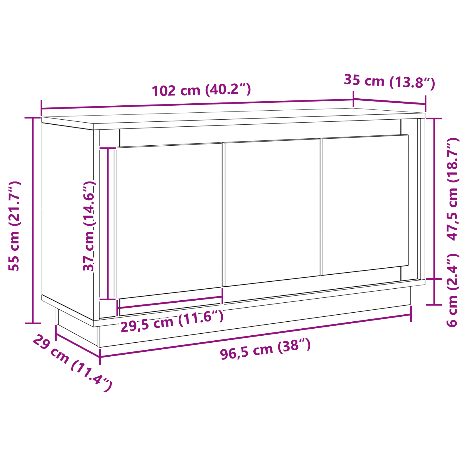 Kreveta Crni hrast 102 x 35 x 55 cm Konstruirano drvo