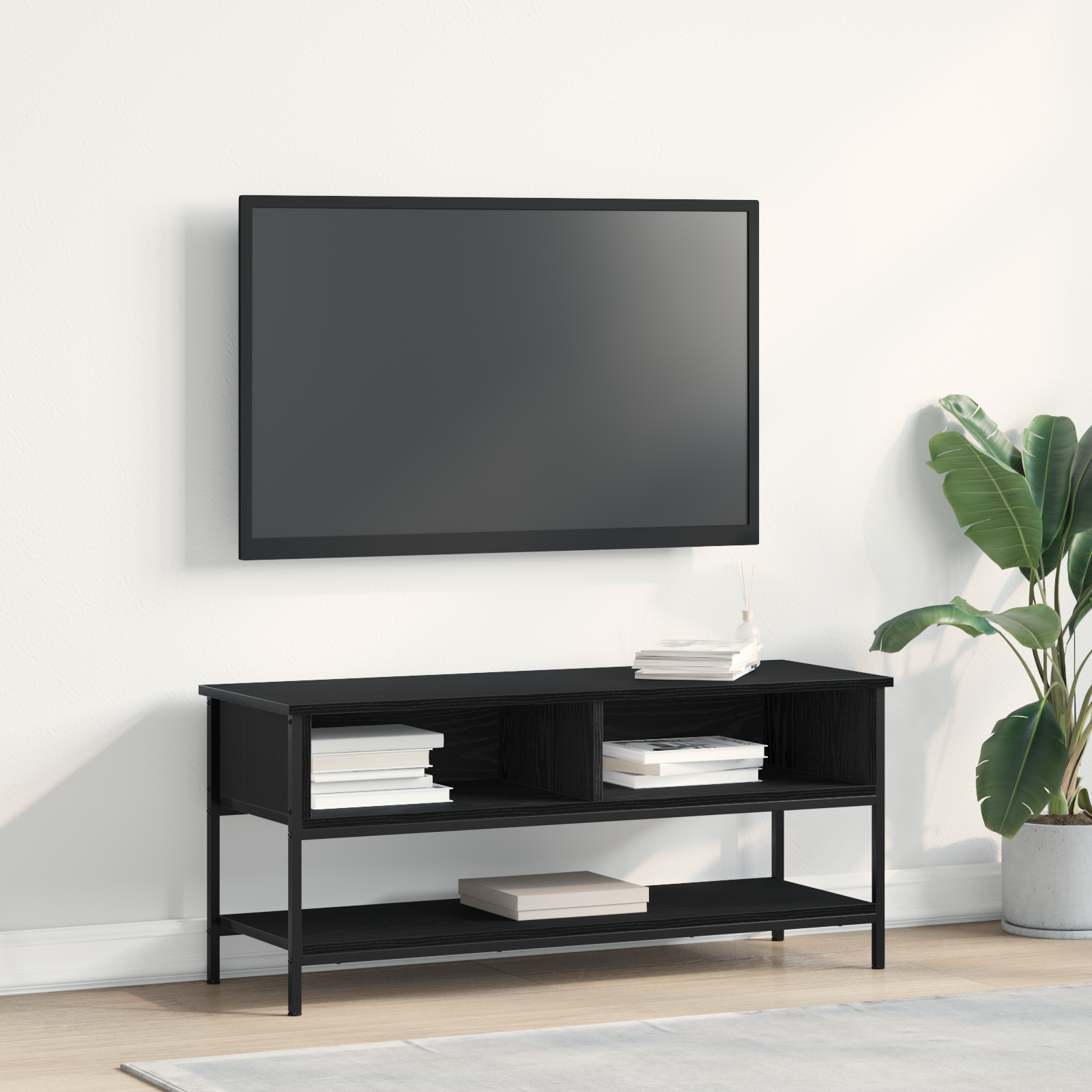 Set TV komoda Crni hrast 100 x 35 x 45 cm Konstruirano drvo