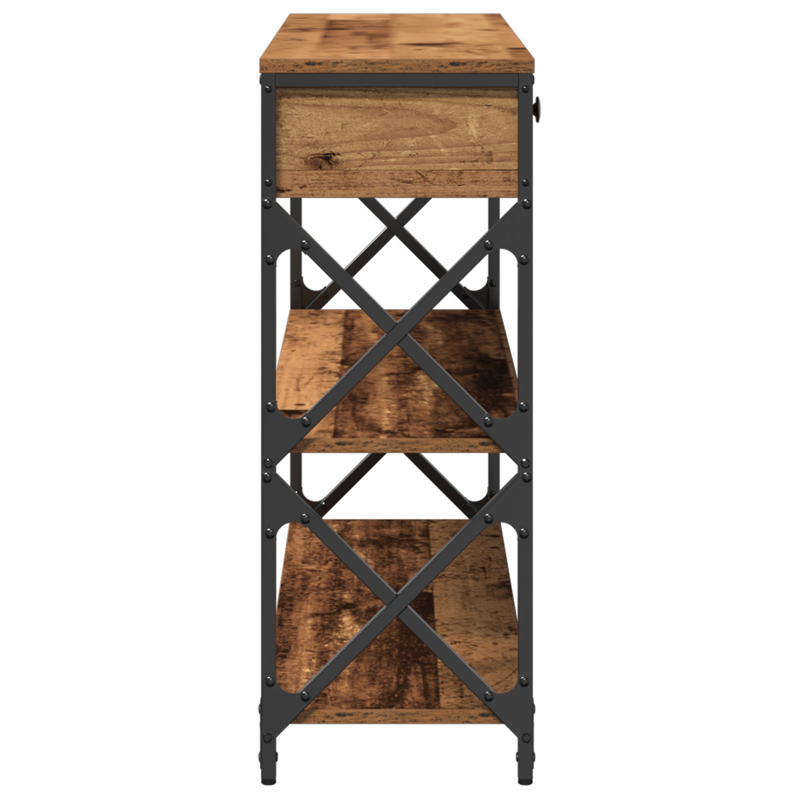 Konzolna stolica s ladicama Staro drvo 100 x 28 x 75 cm