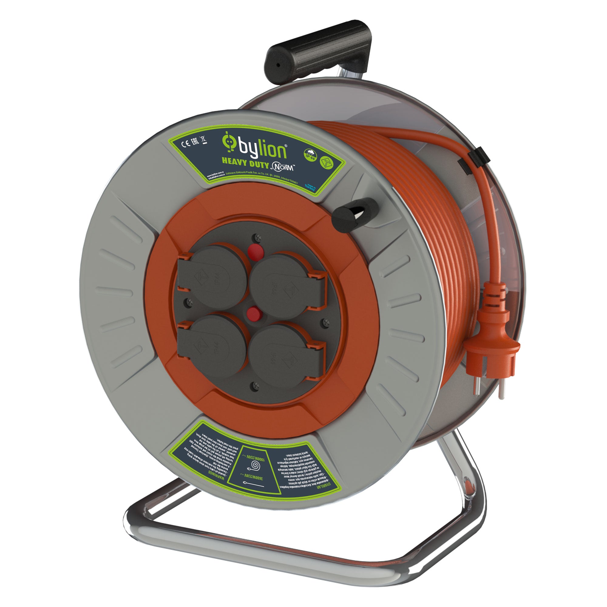 Kabelska motalica 25m metalna 2,5mm MMP2525 H05VV-F