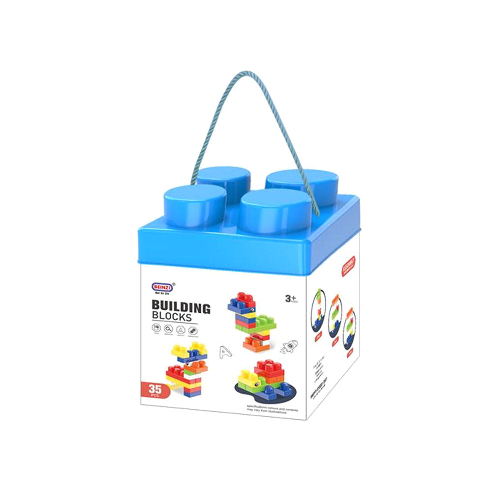 Kocke Building Blocks Medium – plava kutija 35 komada