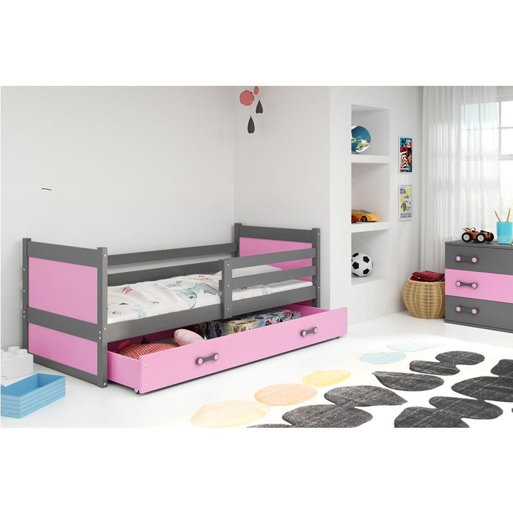 Krevet BMS Rico + ladica 200x90 cm, GRF roza