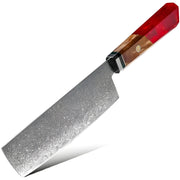 Damaskasti kuhinjski nož KU-20013 - Cleaver / Crvena / 30,5cm KP20013