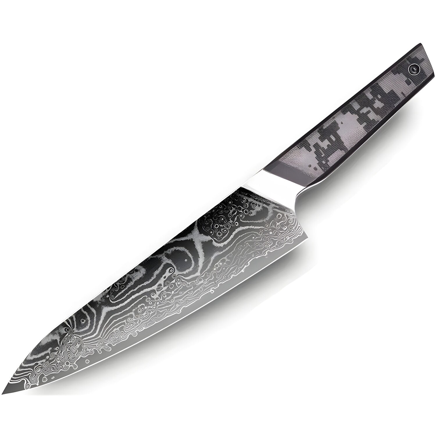 Damaskovski kuhinjski nož TA-37571 - Chef / Crna / Siva KP37571