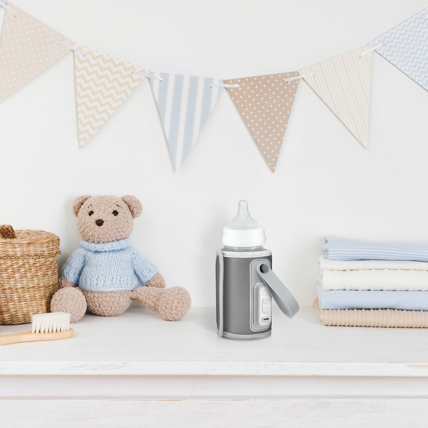 Lionelo Thermup Go električni prijenosni grijač bočica - TERMOSICA, Grey Silver