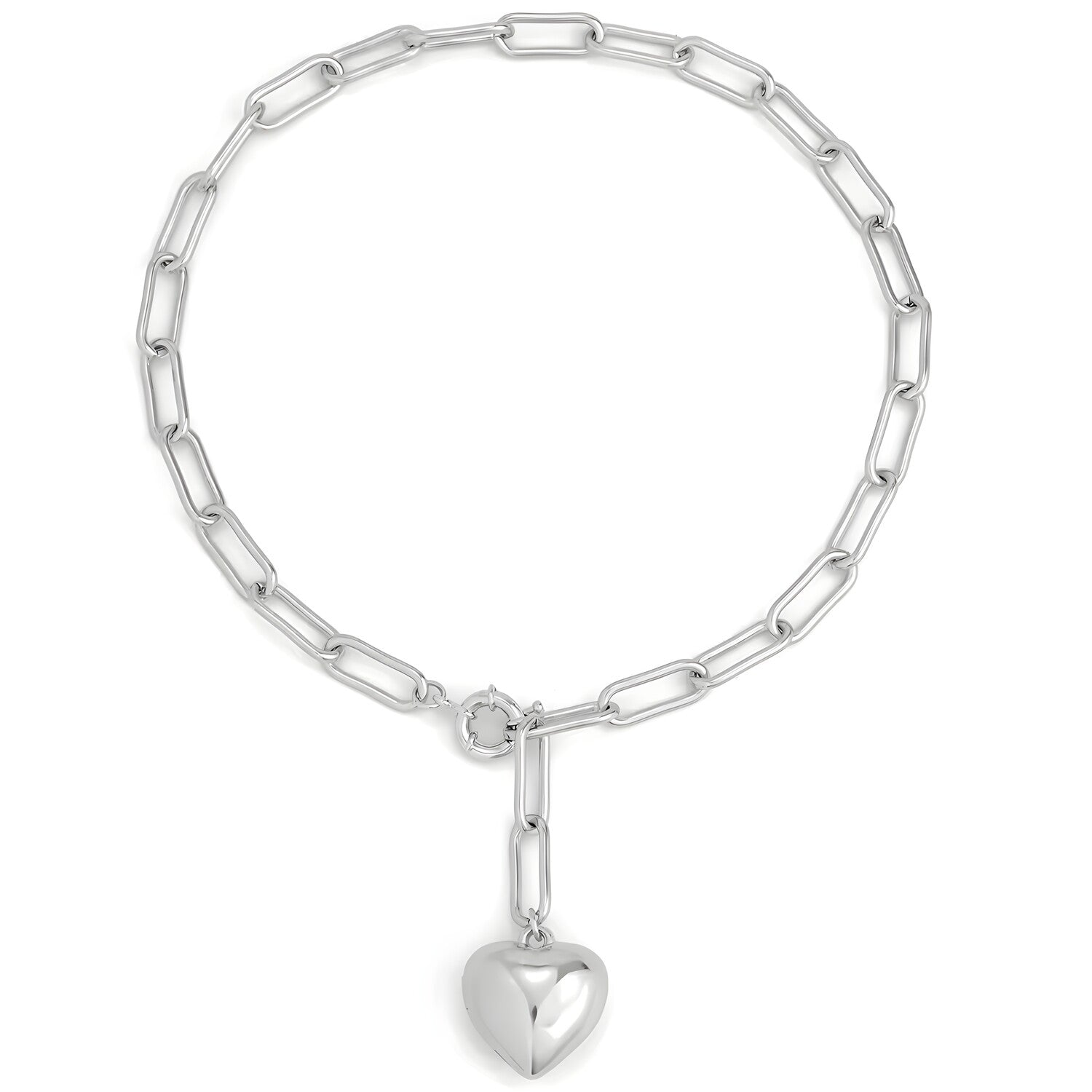 Ogrlica Massive Heart - Srebrna KP32673