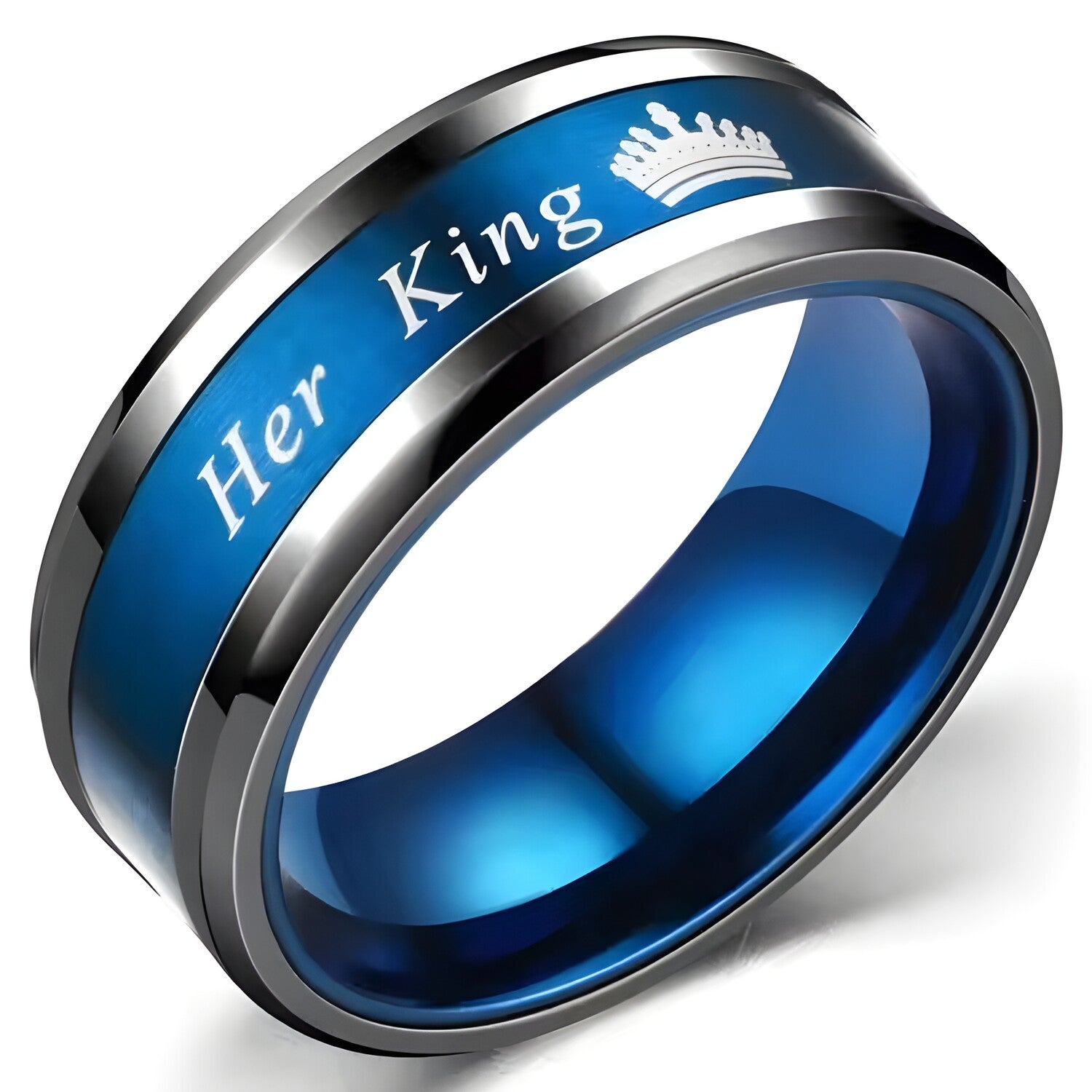Prsten My King - Crna / Plava / 62mm KP32102