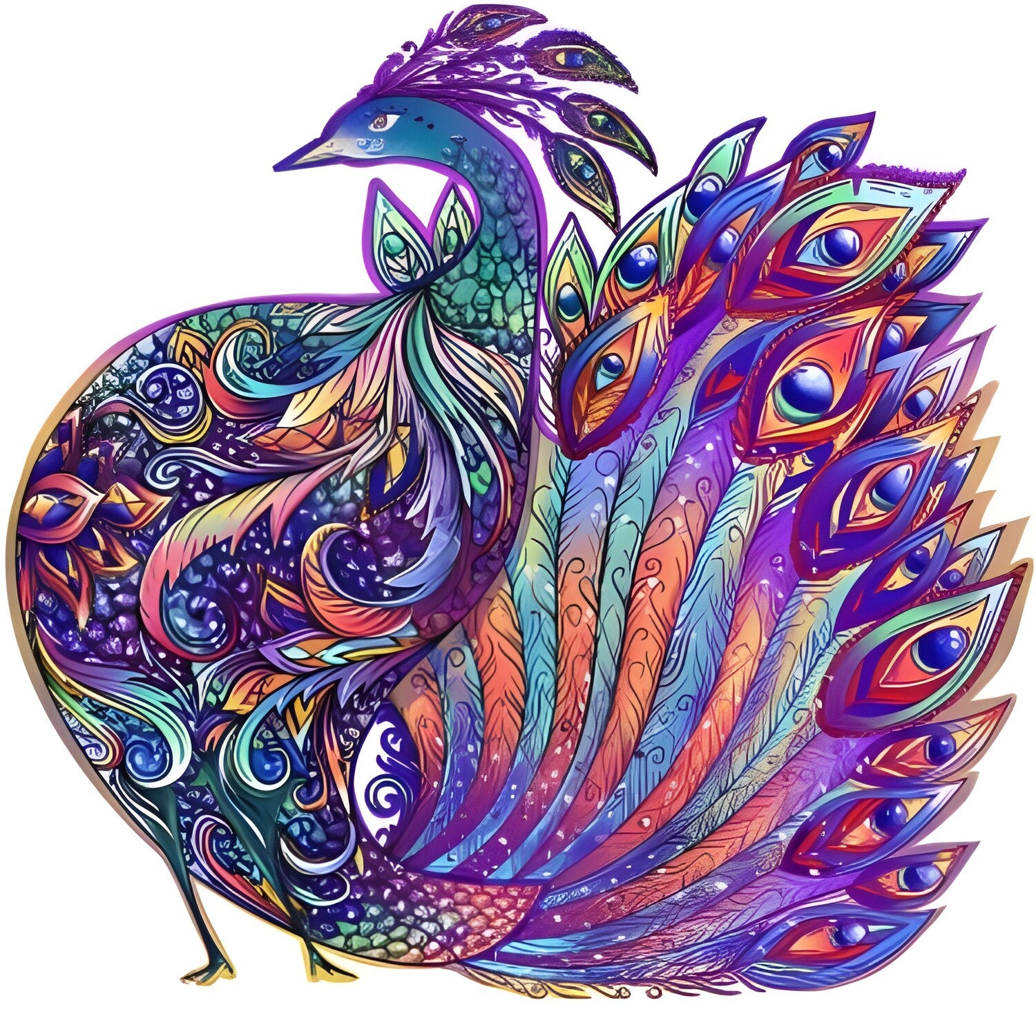 Drvene puzzle - Peafowl/ L KP22008