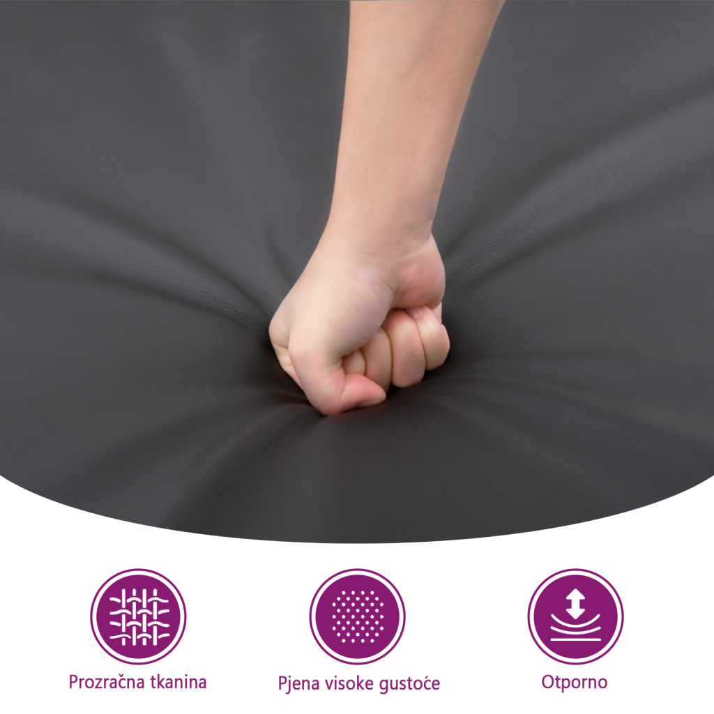 Tabure crni 70 x 55 x 41 cm od umjetne kože