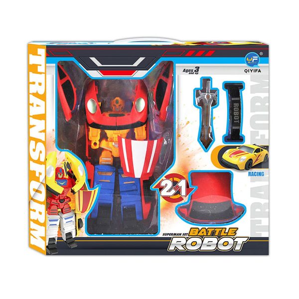 Robot Transform Battle Car – automobil i robot u jednom Crvena