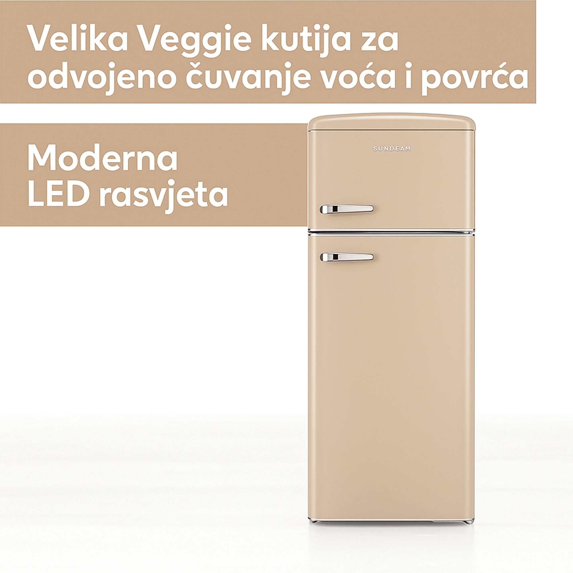 Severin Retro volně stojící chladnička, béžová, 246 l, RKG 8985