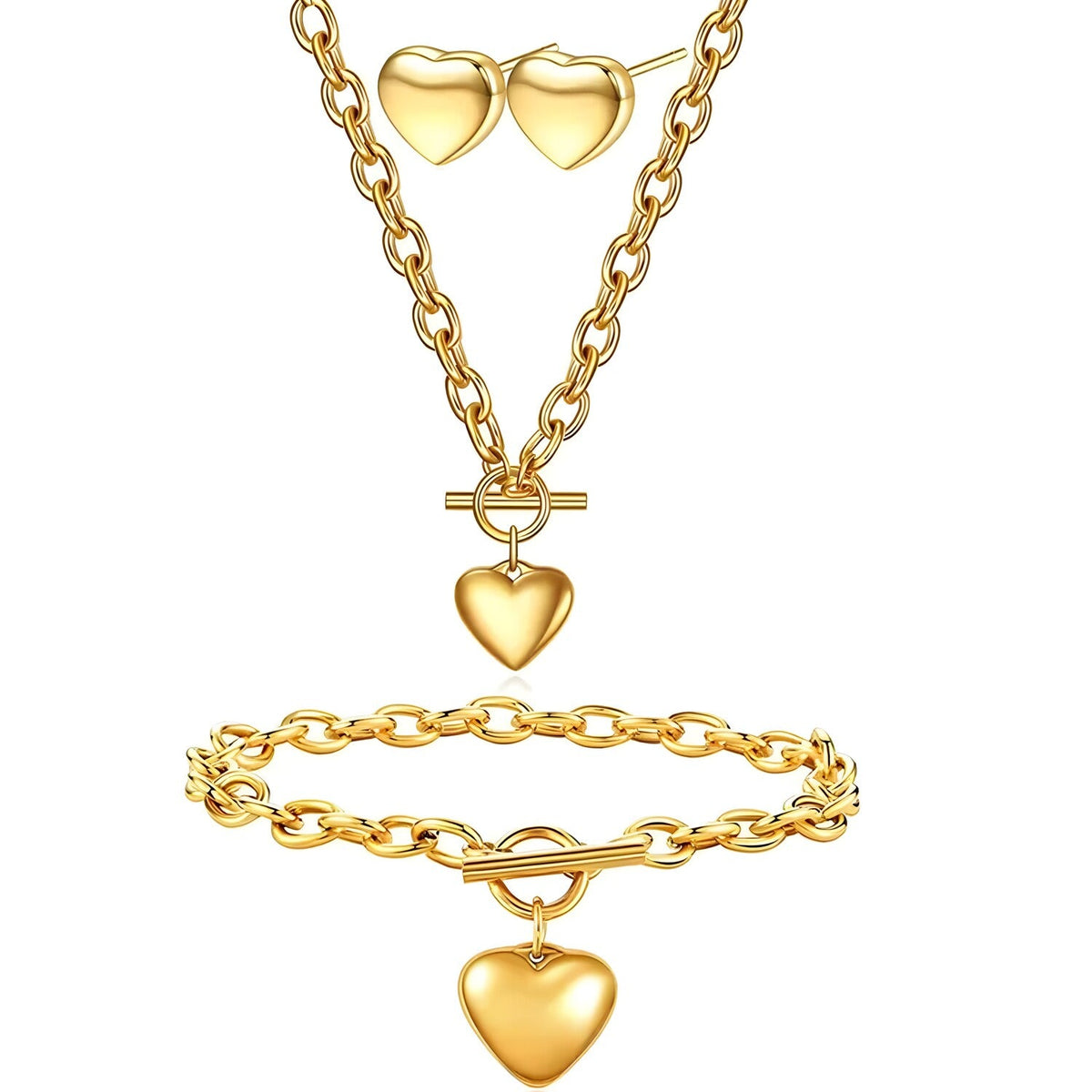 Set Simple Heart - Zlatna