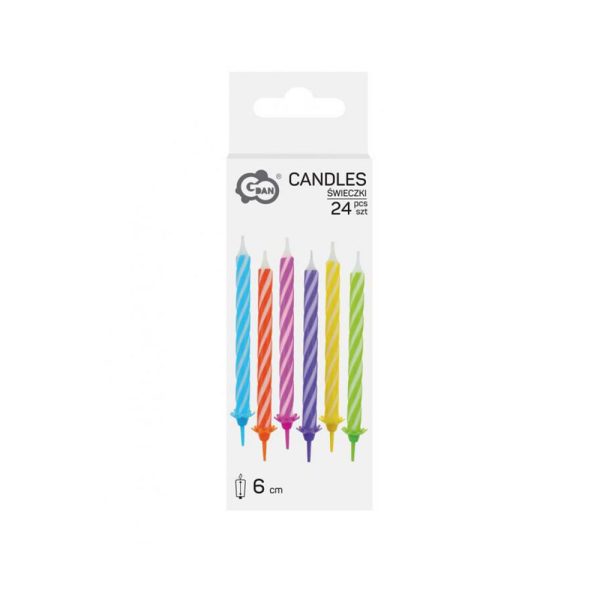 Rođendanske svjećice Color 24 kom – svjećice za tortu ✨