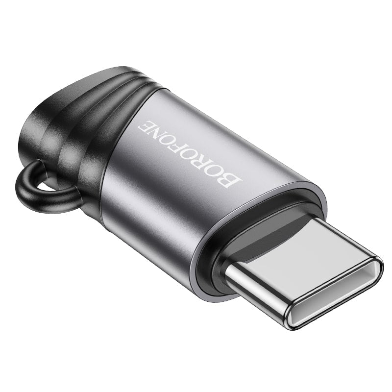 BOROFONE ADAPTER BV20 - LIGHTNING ŽENSKI NA TIP C MOŠKI - ČRNI