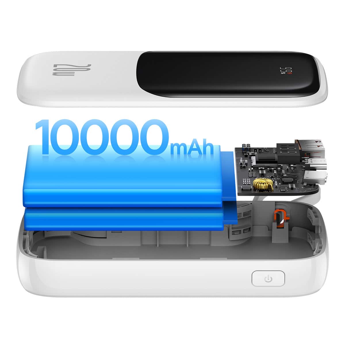 BASEUS POWER BANK 10000MAH QPOW PRO - USB + TYPE C - PD 20W SA LIGHTNING KABELOM BIJELI