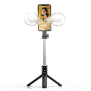 SELFIE STICK MINI - S ODVOJIVIM BLUETOOTH DALJINSKIM UPRAVLJAČEM STATIVOM I 2 LED SVJETLA - P40S-M CRNI
