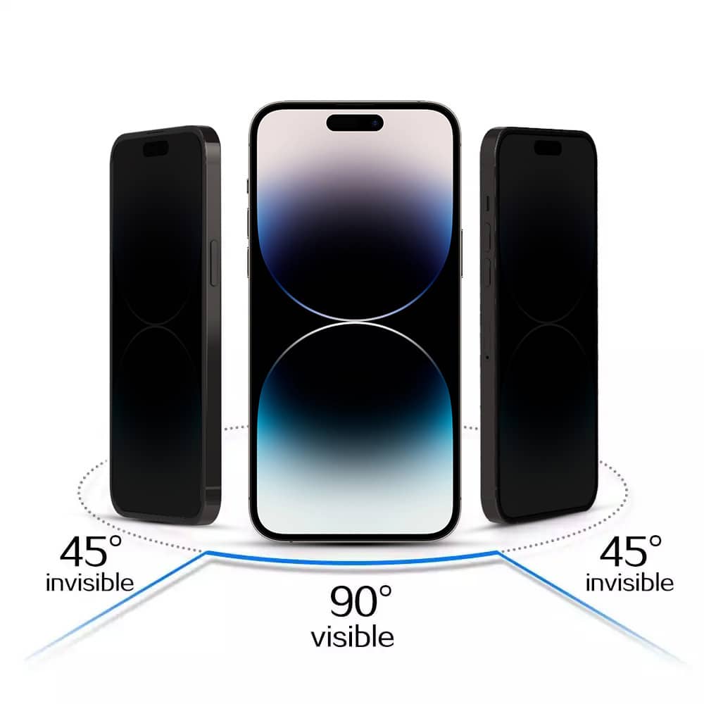 Kaljeno staklo Privacy Titanium za iPhone 14 Pro