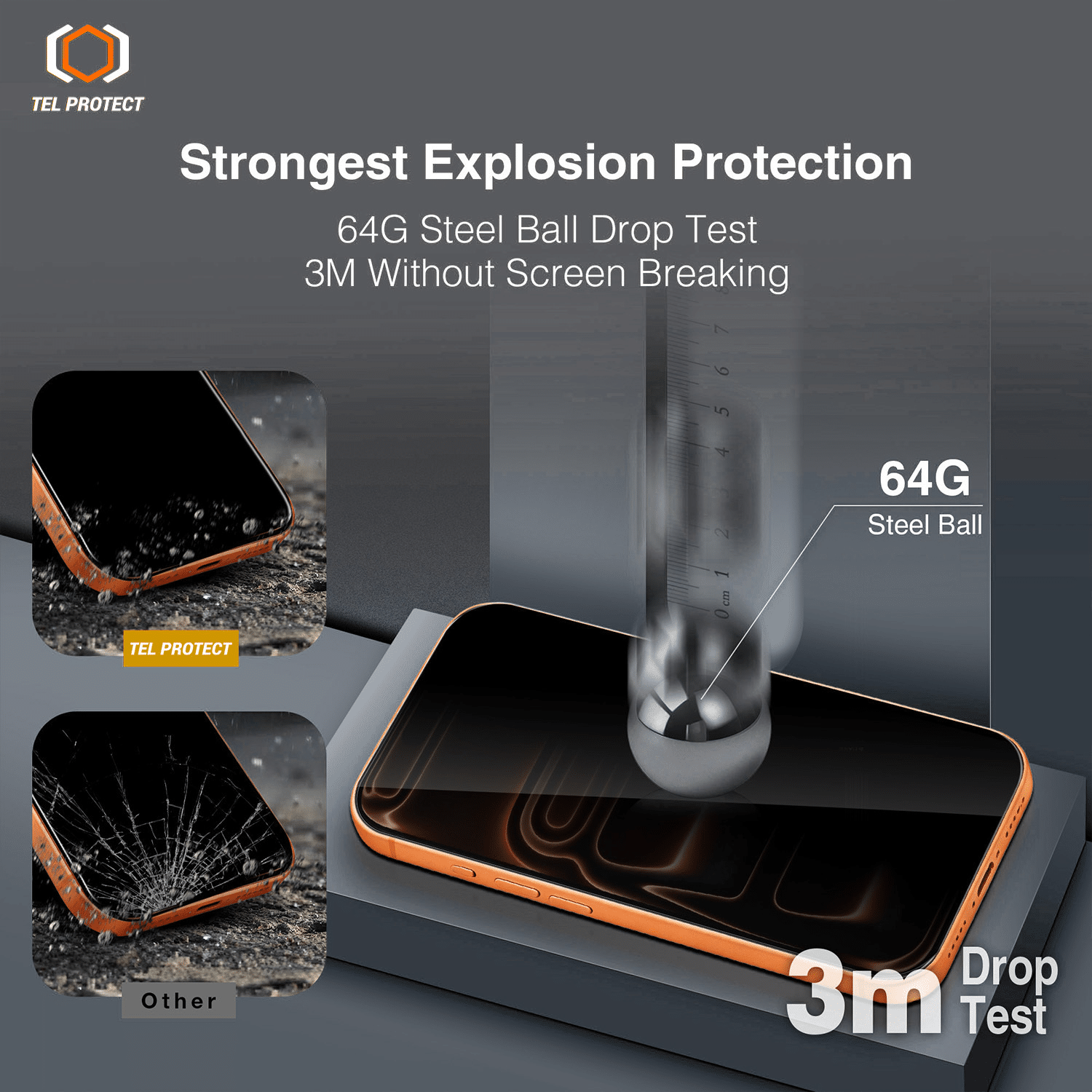 Tel Protect 10X Privacy DLC dijamantni premaz Anti-Spy kaljeno staklo za iPhone 17 Pro Max