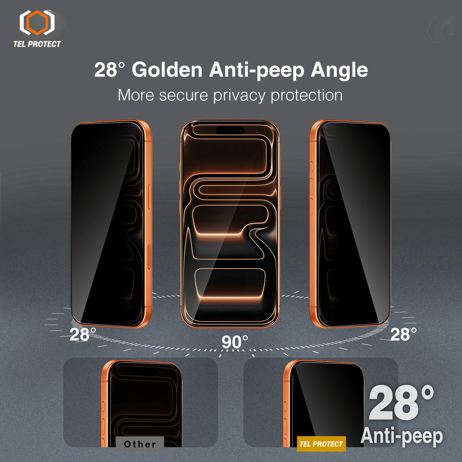 Tel Protect 10X Privacy DLC dijamantni premaz Anti-Spy kaljeno staklo za iPhone 17 Pro