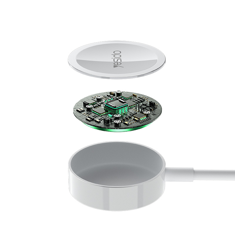 Yesido CA113 induktivni punjač za Apple Watch pametni sat s Type-C na Lightning kabelom -bijele boje