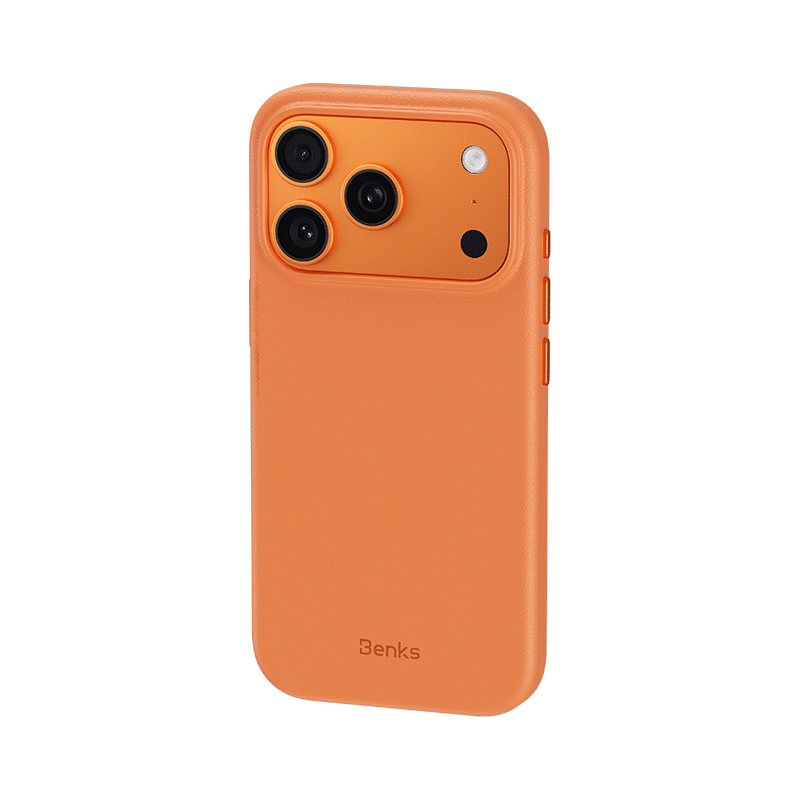 Benks Magnetic Vita Pro silikonska maskica za iPhone 17 Pro narančasta (gumb za upravljanje kamerom)