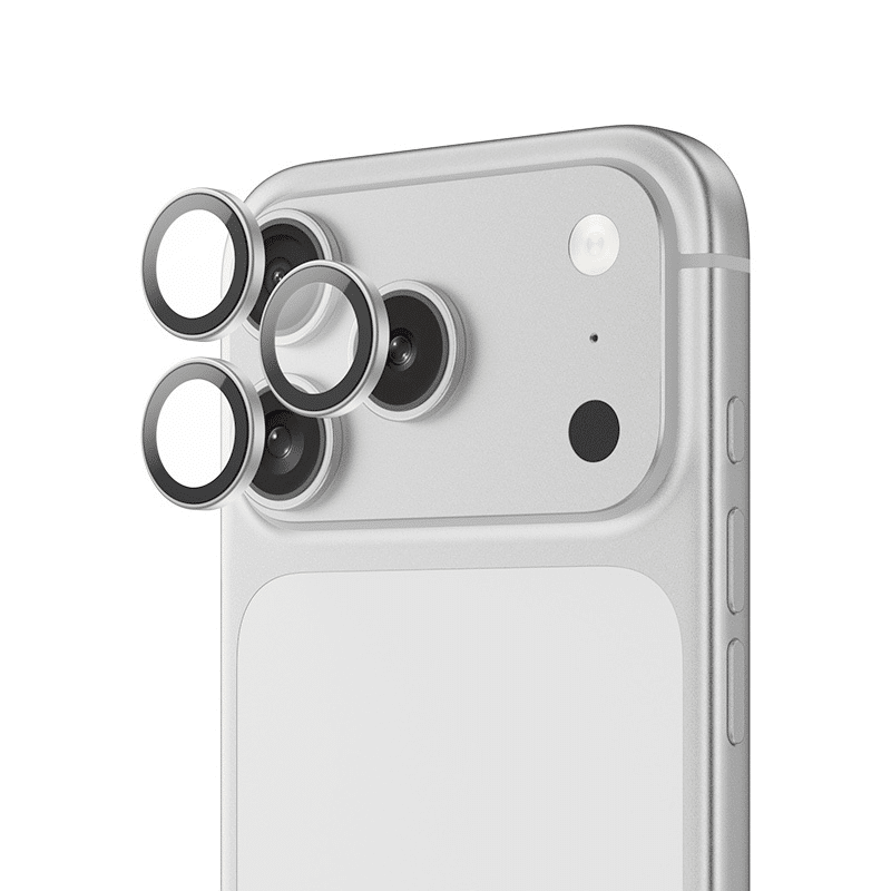 Benks kaljeno staklo DR Sapphire zaštita za kameru za iPhone 17 Pro/17 Pro Max (3 komada leća) srebrna