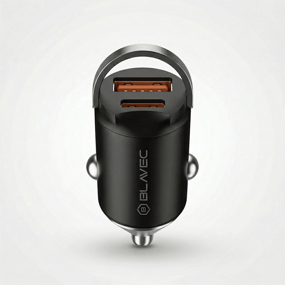 Auto punjač Blavec Aero - USB + Type - C - QC 3.0 18W PD 30W s Type - C na Type - C kabelom
