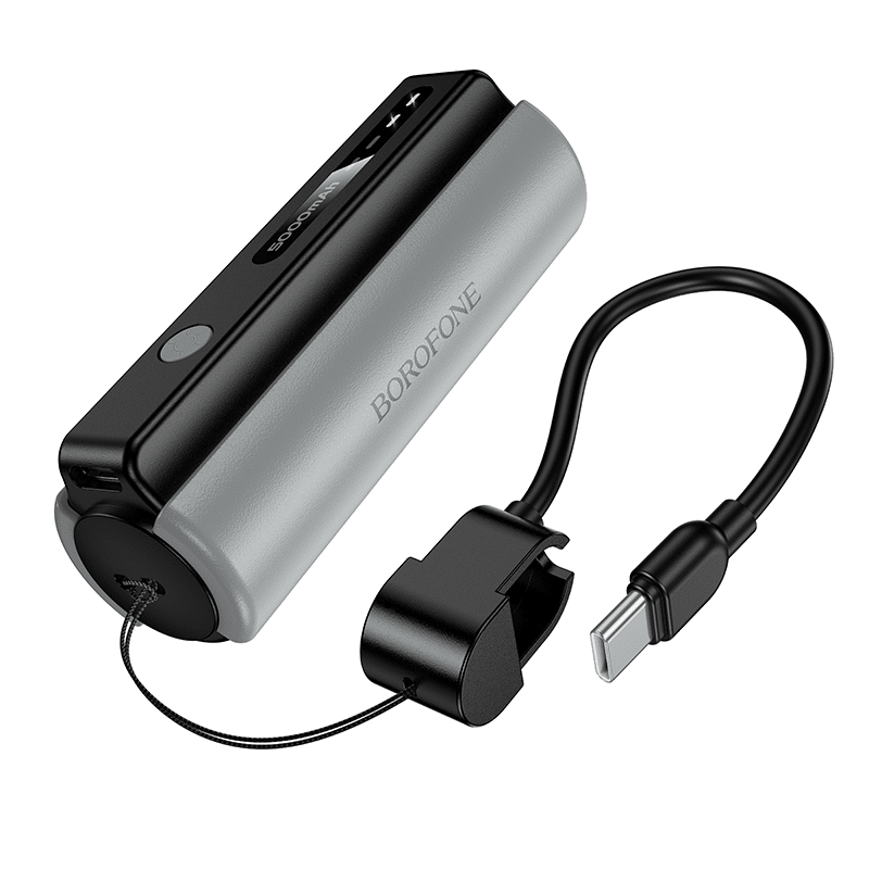 Power Bank 5000mAh Borofone Star sa Type C kabelom i svjetiljkom