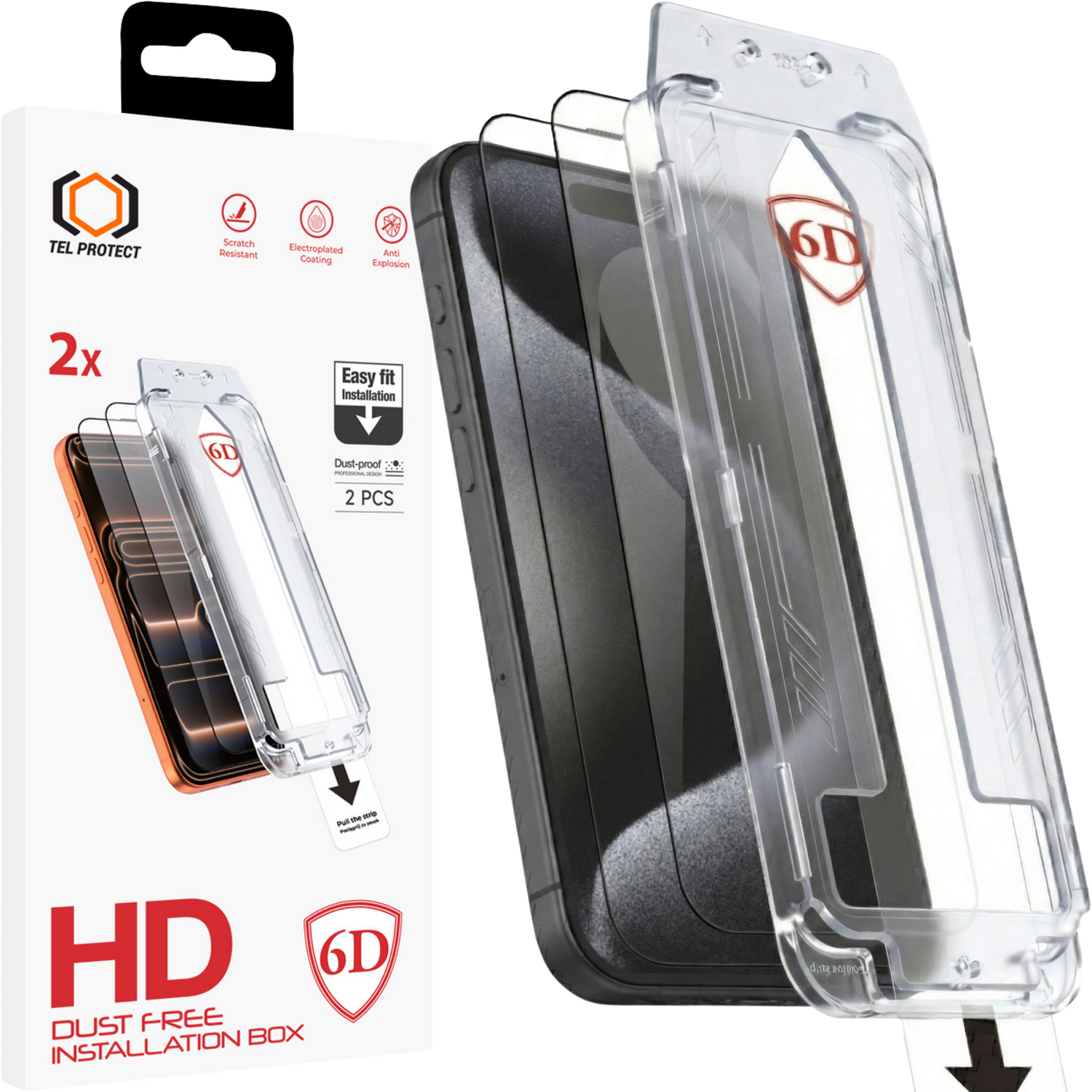 Tel Protect Dust-Free Easy Fit Full Glue 6D kaljeno staklo za Samsung Galaxy A16/A17 4G/5G crno - 2 kom.