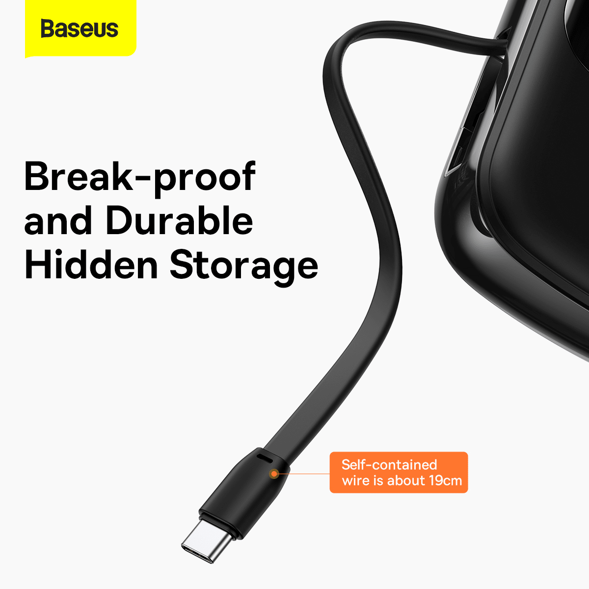 Baseus Power Bank 20000mAh Qpow Pro - USB + Type C - PD 22,5W s kabelem Type C (PPQD060301) černá