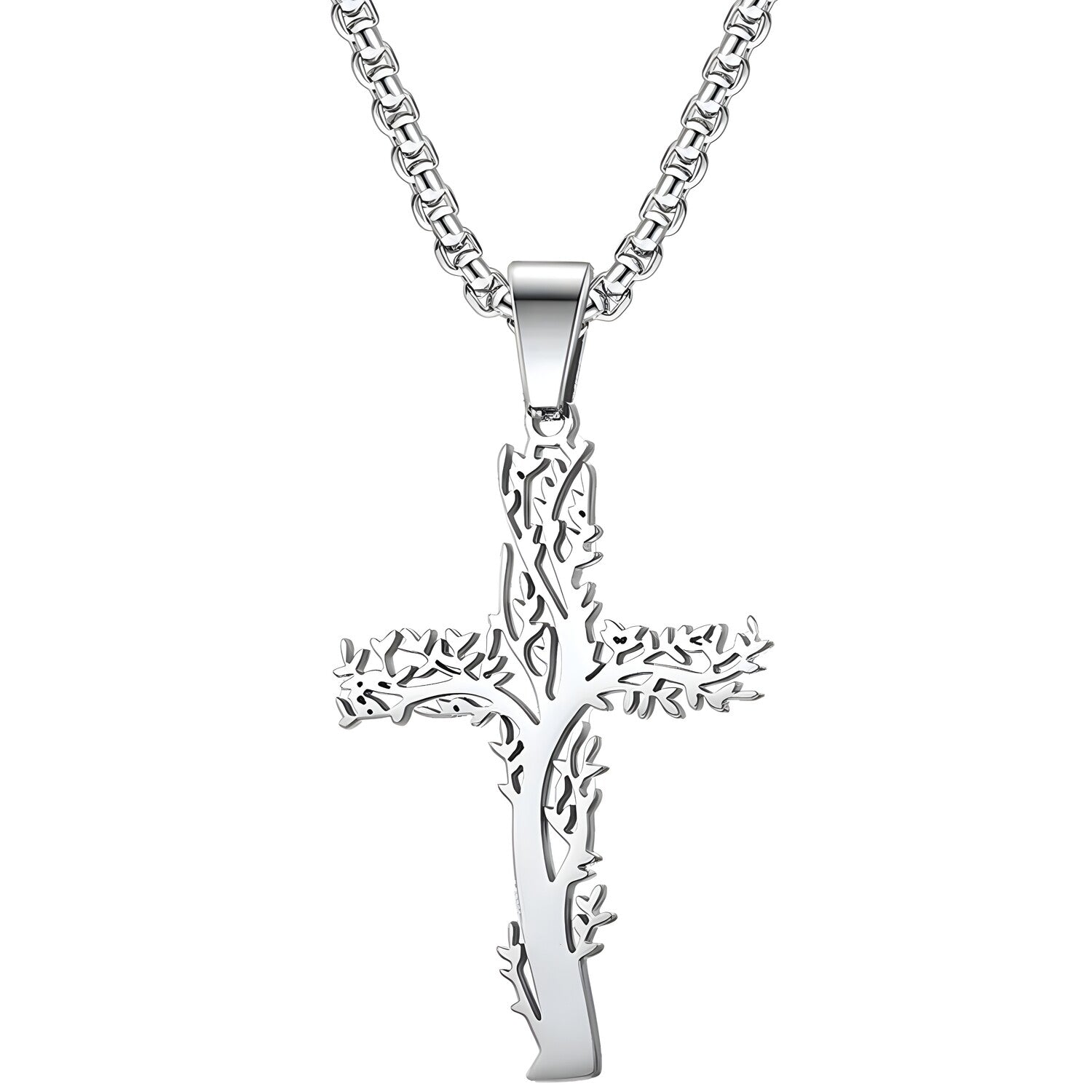 Ogrlica Tree Cross - Srebrna KP34110