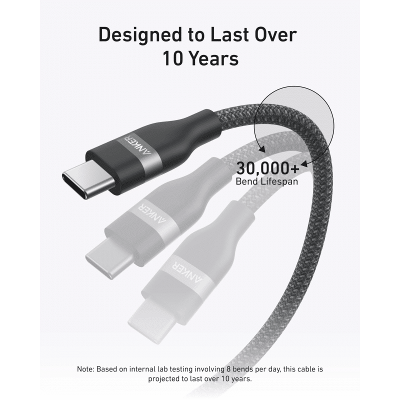 USB-C na USB-C kabel Anker 240 W 180 cm crni A82E2H12